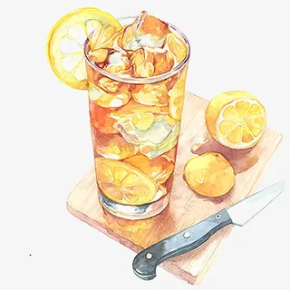 手绘水果茶免抠