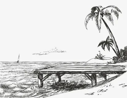 手绘海边免抠 手绘海边免抠