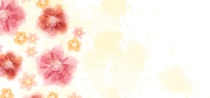 花瓣手绘橘色banner背景高清