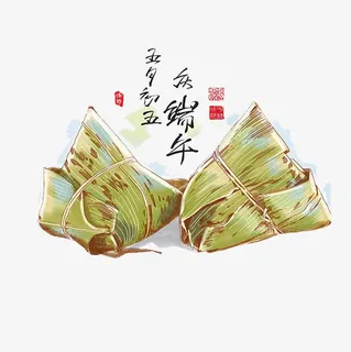 手绘水彩粽子插图端午节图标插画免抠