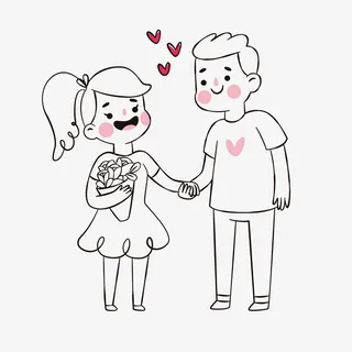 情侣拉手告白素材图案免抠图标元素