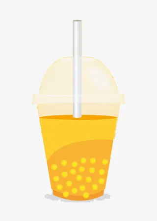 橙色饮品矢量设计免抠