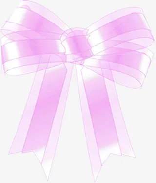 粉色卡通重影蝴蝶结七夕情人节免抠