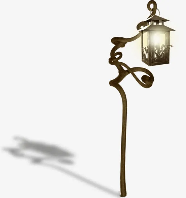 树枝路灯免抠