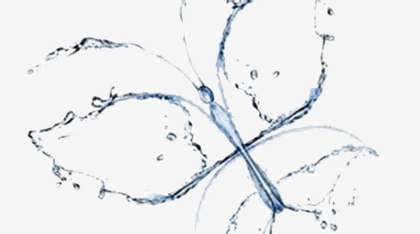 创意水波蝴蝶元素免抠