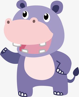 卡通河马PNG下载免抠手绘/卡通卡通元素