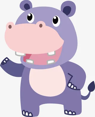 卡通河马PNG下载免抠手绘/卡通卡通元素