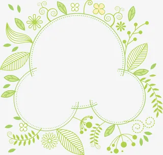 创意绿色叶子边框免抠