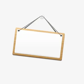 卡通吊牌木板效果免抠