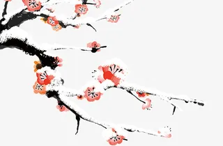 卡通手绘冬天树枝免抠