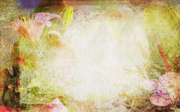 花卉底纹边框免抠
