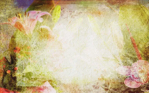 花卉底纹边框免抠