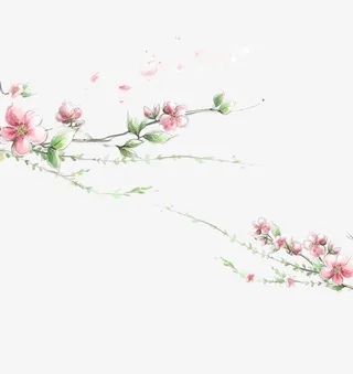 手绘桃花素材免抠