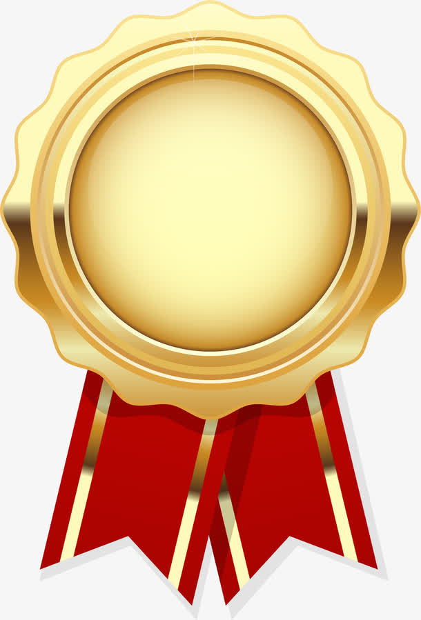 金色闪耀勋章奖牌免抠