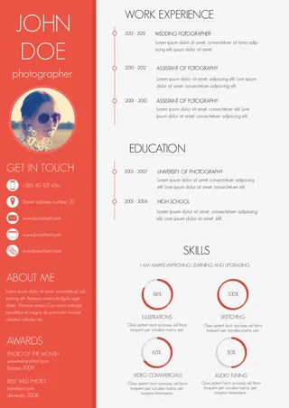 红色个人简模板免抠