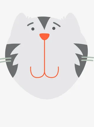 灰色老虎头像免抠