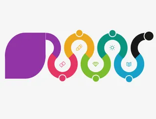 弯折曲线与树叶形PPT图案免抠