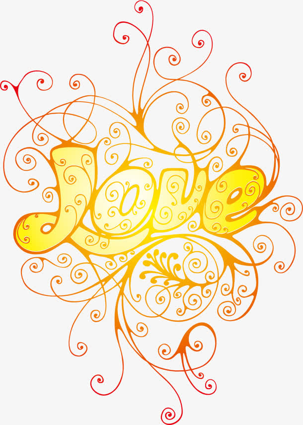 LOVE艺术字，花边装饰，淘宝免抠