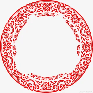 红色中国风边框免抠