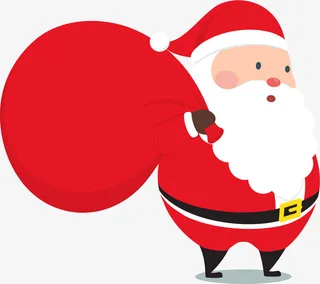 背着袋子的圣诞老人免抠