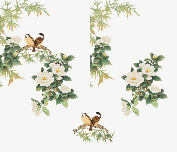 工笔画免扣素材4免抠