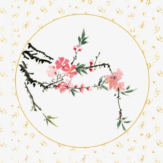 国画桃花免抠