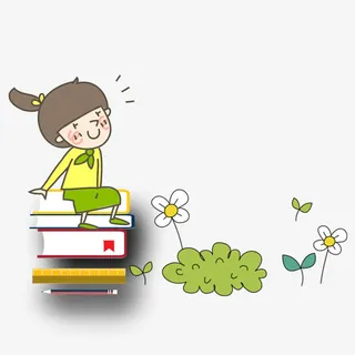 再做书籍向上看的小女孩免抠