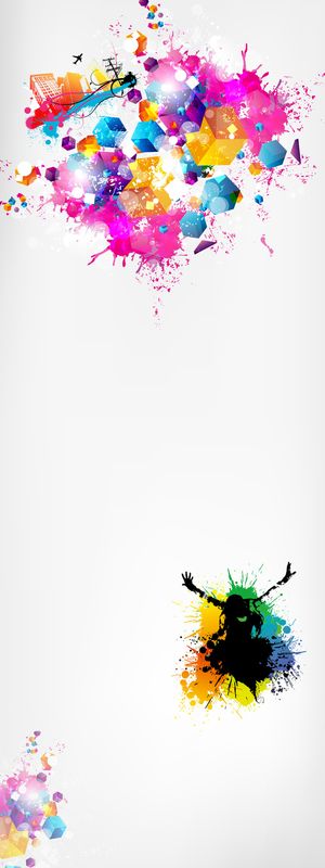 多彩墨泼海报背景高清