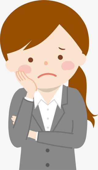 卡通烦恼的职工女孩免抠