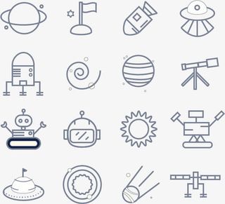 星体卫星火箭图标免抠