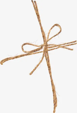 可爱卡通编织蝴蝶结系带免抠