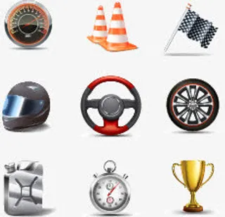 赛车比赛图标设计矢量素材,免抠
