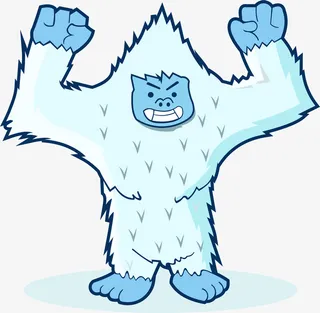 蓝色卡通雪怪免抠