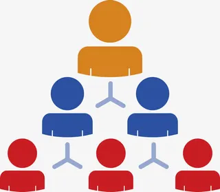 矢量创意设计领导关系图免抠