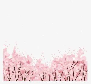 一片樱花树枝免抠