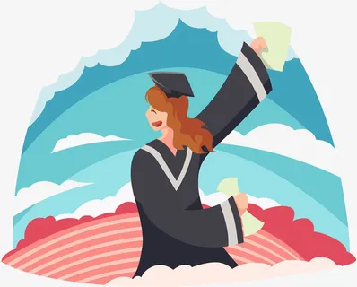毕业季手绘插画元素免抠