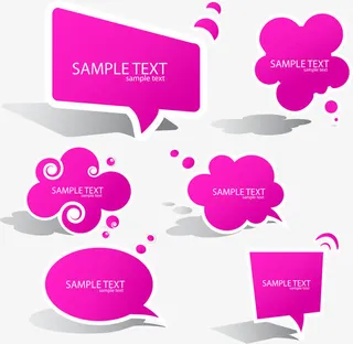 紫红色立体对话框免抠