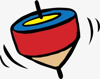 卡通传统陀螺装饰免抠