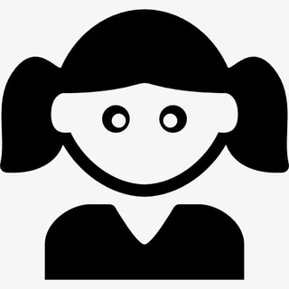 女性儿童两马尾图标免抠