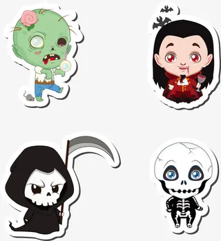 矢量手绘卡通万圣节图案免抠