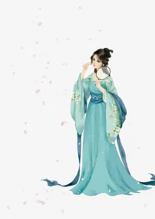 绿色汉服唯美免抠