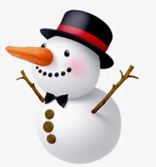礼帽雪人堆雪人免抠