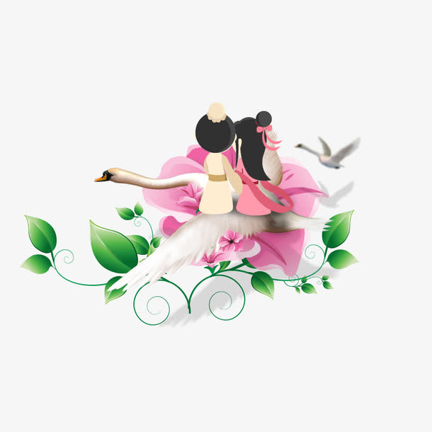 七夕节卡通人物免抠