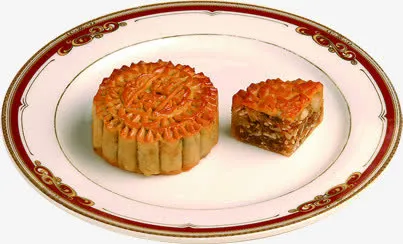 盘子里的五仁月饼免抠