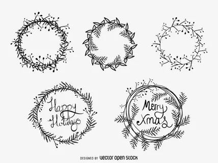 圣诞节花环矢量素材免抠