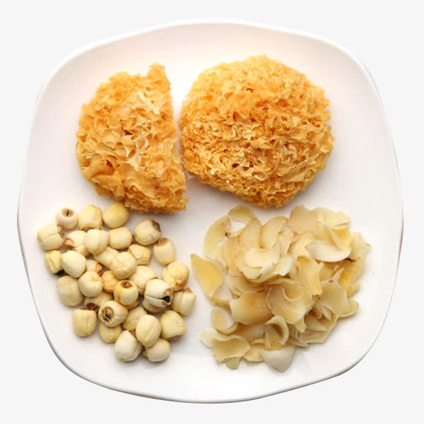 银耳莲子百合汤素材免抠