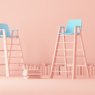 粉色高脚凳书籍海报背景