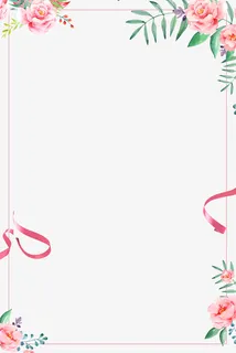 三八节手绘插图花卉主题背景边框