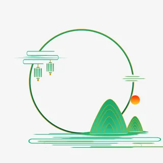 国潮复古边框元素免抠