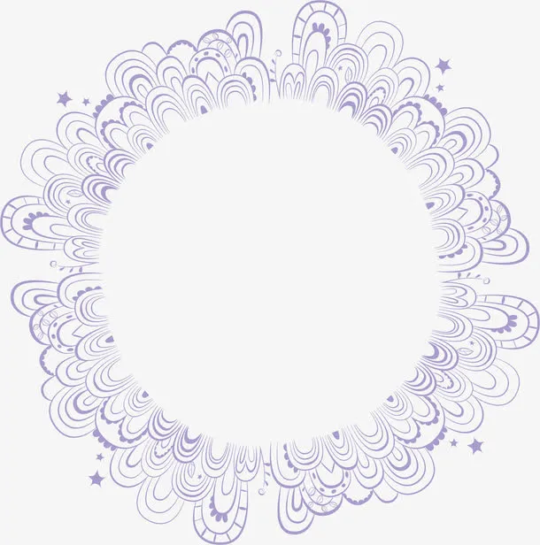 矢量紫色花纹免抠